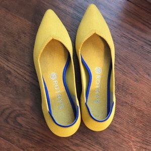 Rothys yellow pointed toe flats